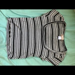 Striped Black & White Crop Top